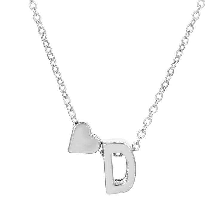 Heart & Initial Letter Choker (26 Letters Optional | Gold/Silver Dual Tone)