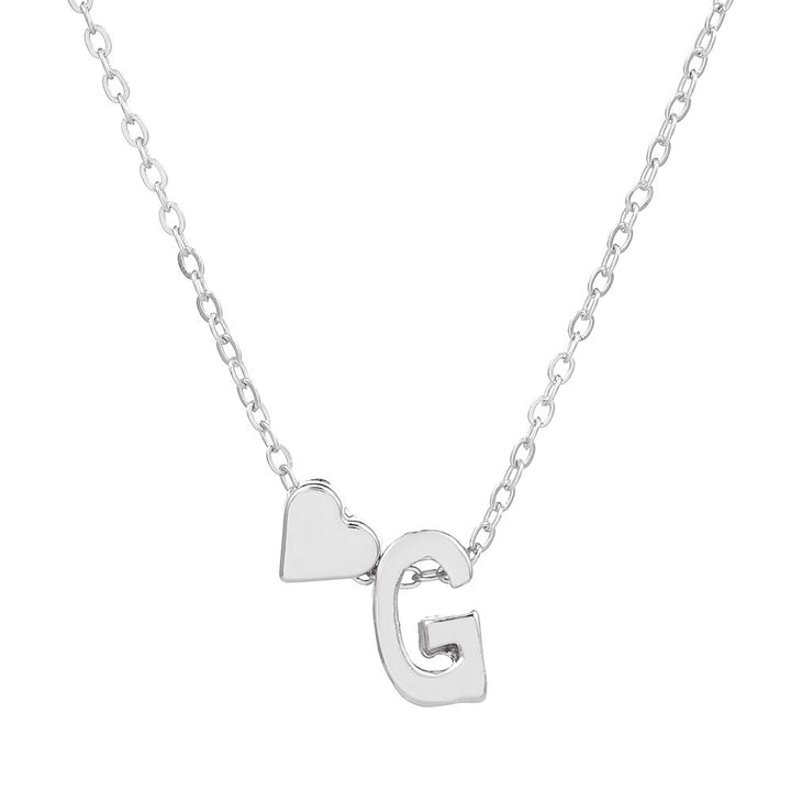 Heart & Initial Letter Choker (26 Letters Optional | Gold/Silver Dual Tone)