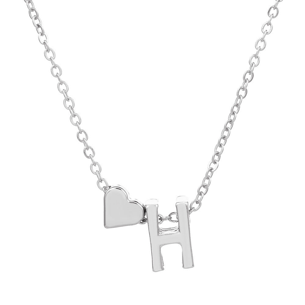 Heart & Initial Letter Choker (26 Letters Optional | Gold/Silver Dual Tone)