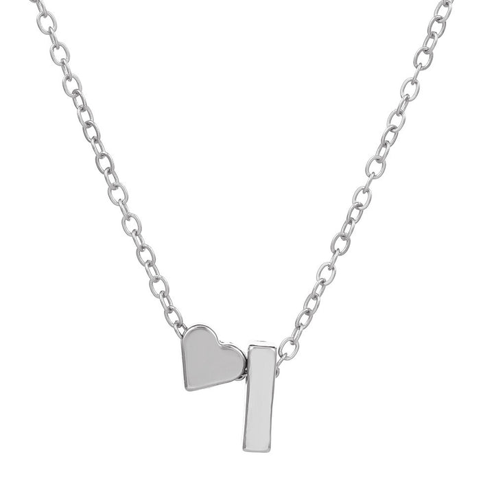 Heart & Initial Letter Choker (26 Letters Optional | Gold/Silver Dual Tone)