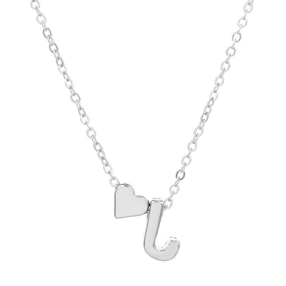 Heart & Initial Letter Choker (26 Letters Optional | Gold/Silver Dual Tone)