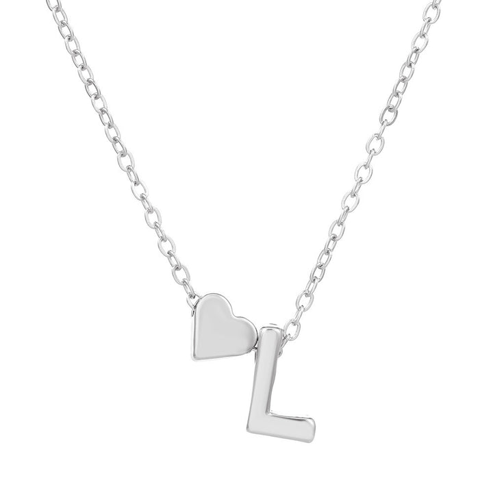 Heart & Initial Letter Choker (26 Letters Optional | Gold/Silver Dual Tone)
