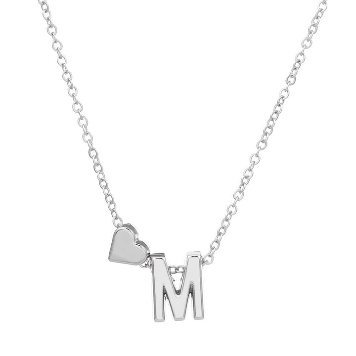 Heart & Initial Letter Choker (26 Letters Optional | Gold/Silver Dual Tone)