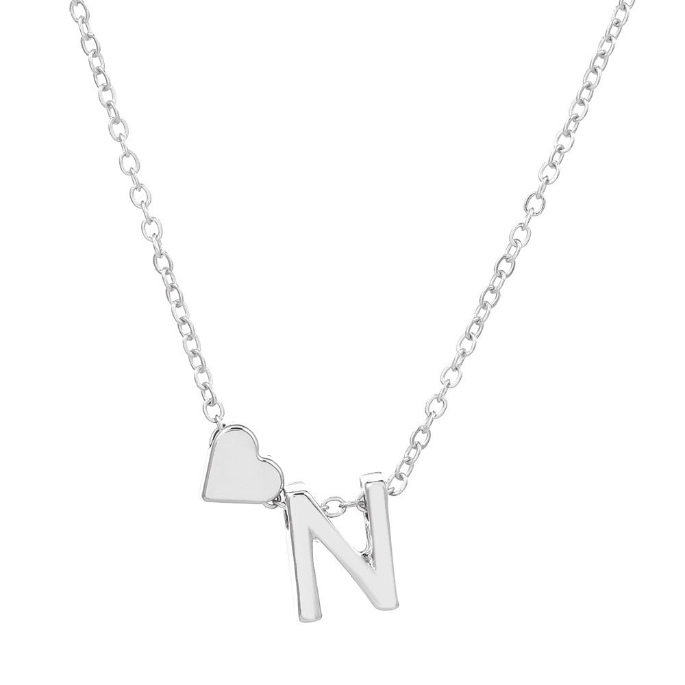 Heart & Initial Letter Choker (26 Letters Optional | Gold/Silver Dual Tone)