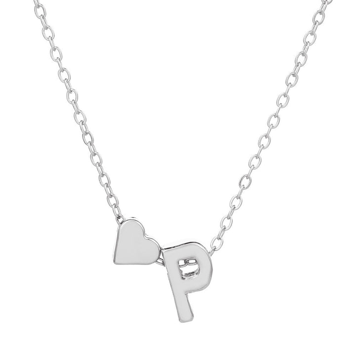 Heart & Initial Letter Choker (26 Letters Optional | Gold/Silver Dual Tone)