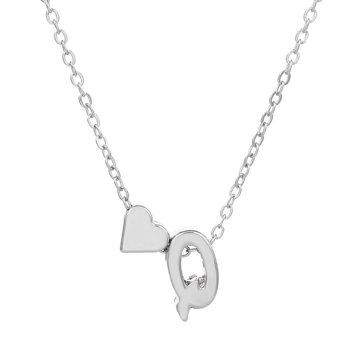 Heart & Initial Letter Choker (26 Letters Optional | Gold/Silver Dual Tone)