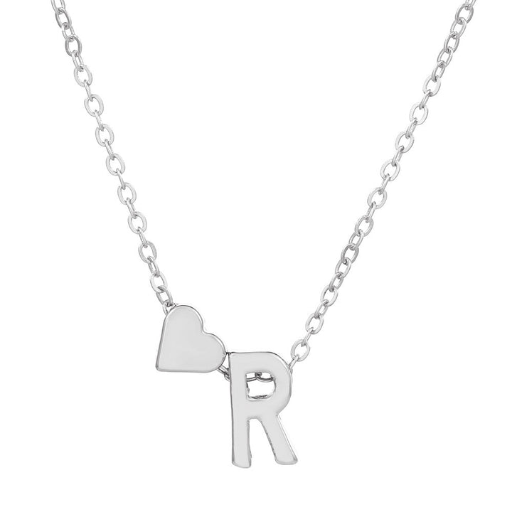 Heart & Initial Letter Choker (26 Letters Optional | Gold/Silver Dual Tone)