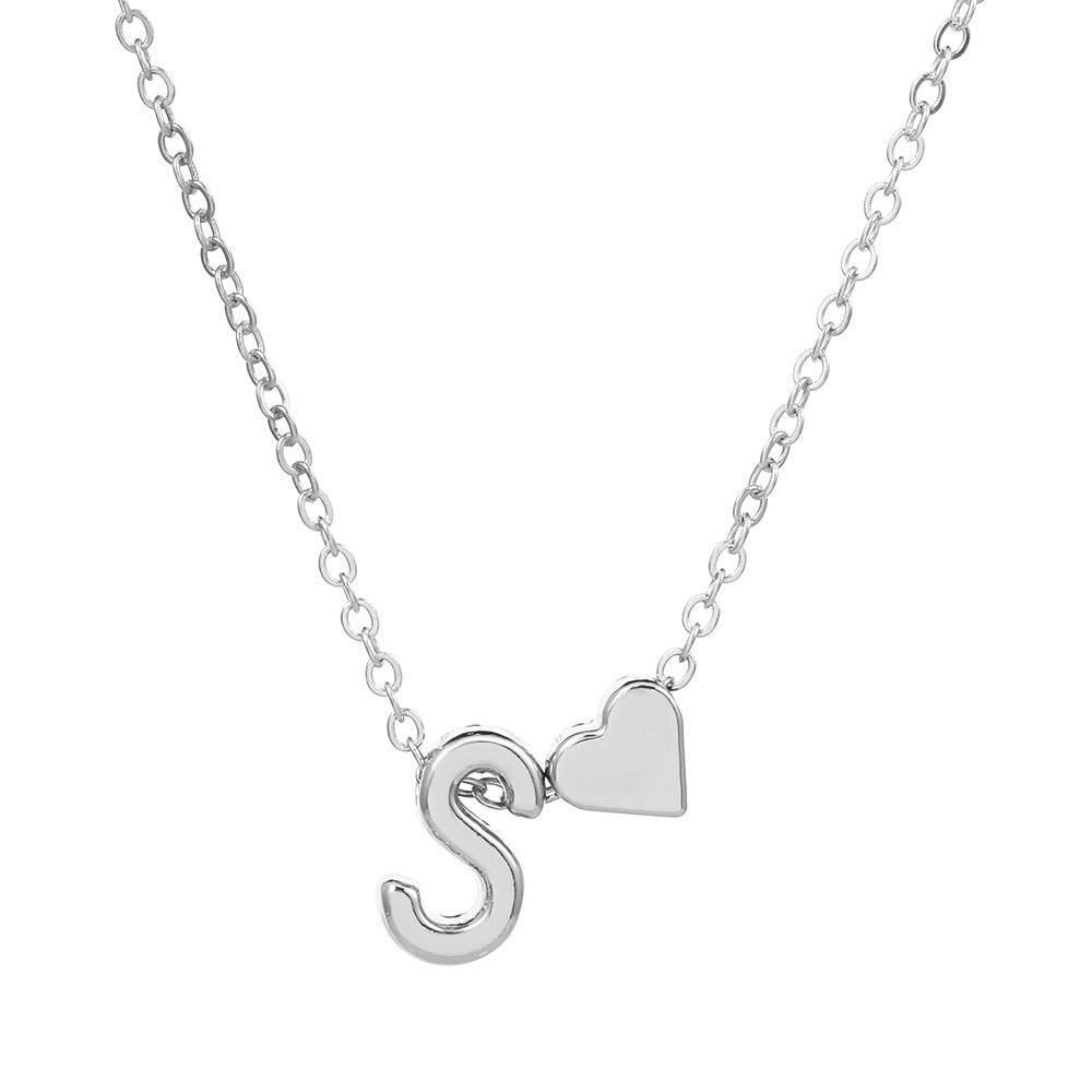 Heart & Initial Letter Choker (26 Letters Optional | Gold/Silver Dual Tone)