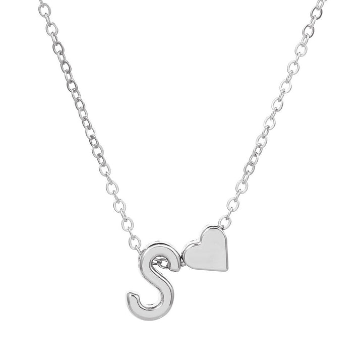 Heart & Initial Letter Choker (26 Letters Optional | Gold/Silver Dual Tone)