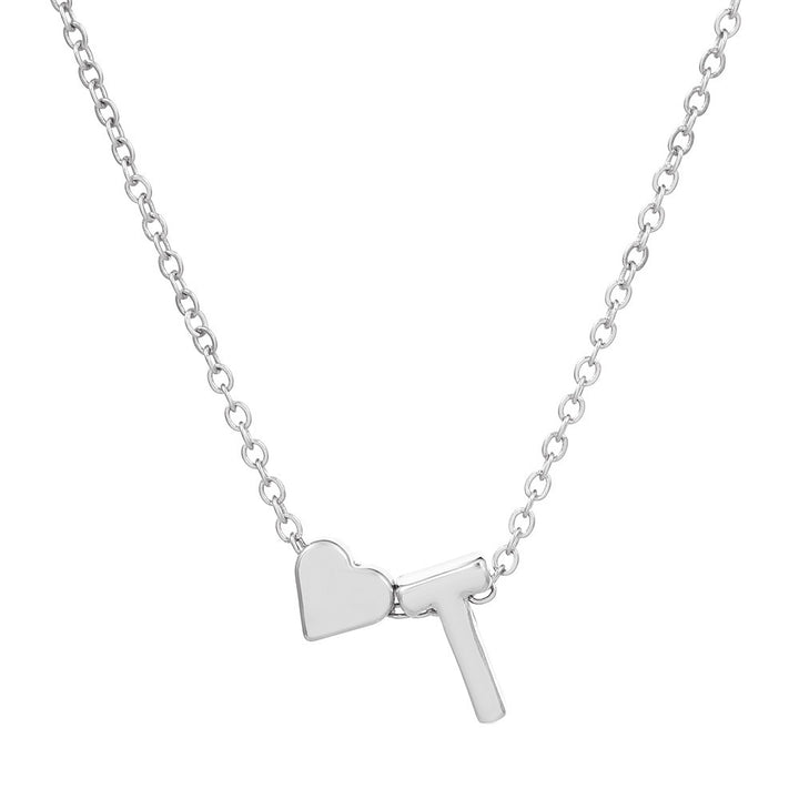 Heart & Initial Letter Choker (26 Letters Optional | Gold/Silver Dual Tone)