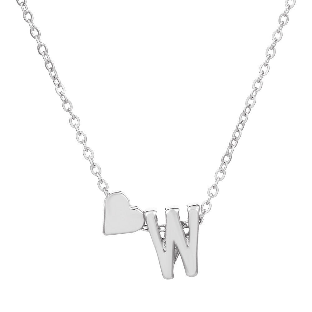 Heart & Initial Letter Choker (26 Letters Optional | Gold/Silver Dual Tone)