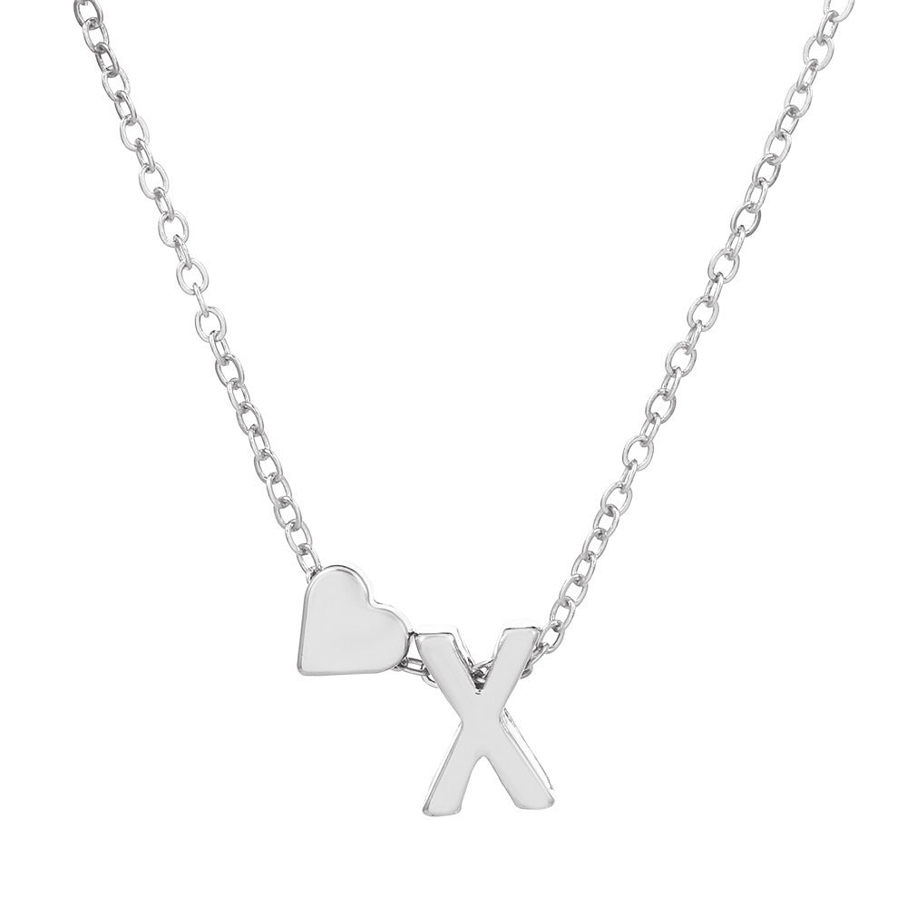 Heart & Initial Letter Choker (26 Letters Optional | Gold/Silver Dual Tone)