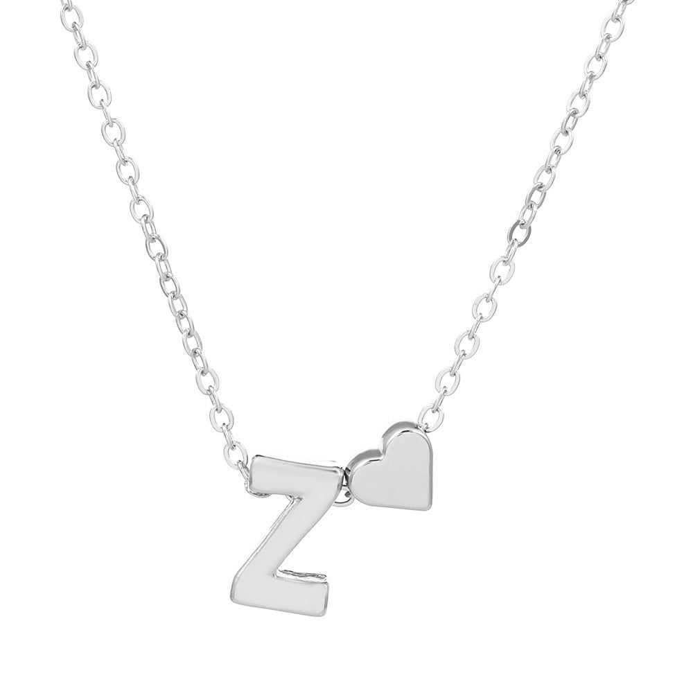 Heart & Initial Letter Choker (26 Letters Optional | Gold/Silver Dual Tone)