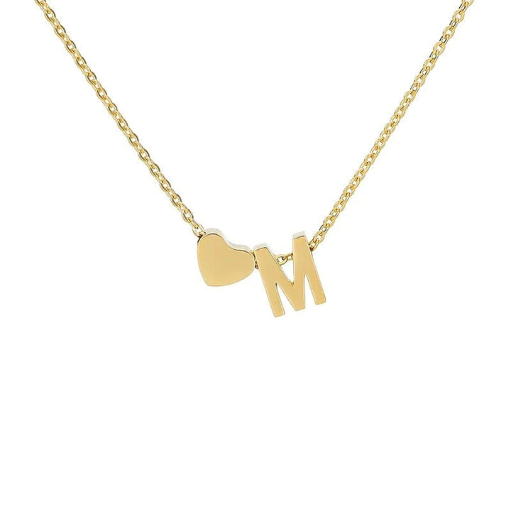 Heart & Initial Letter Choker (26 Letters Optional | Gold/Silver Dual Tone)