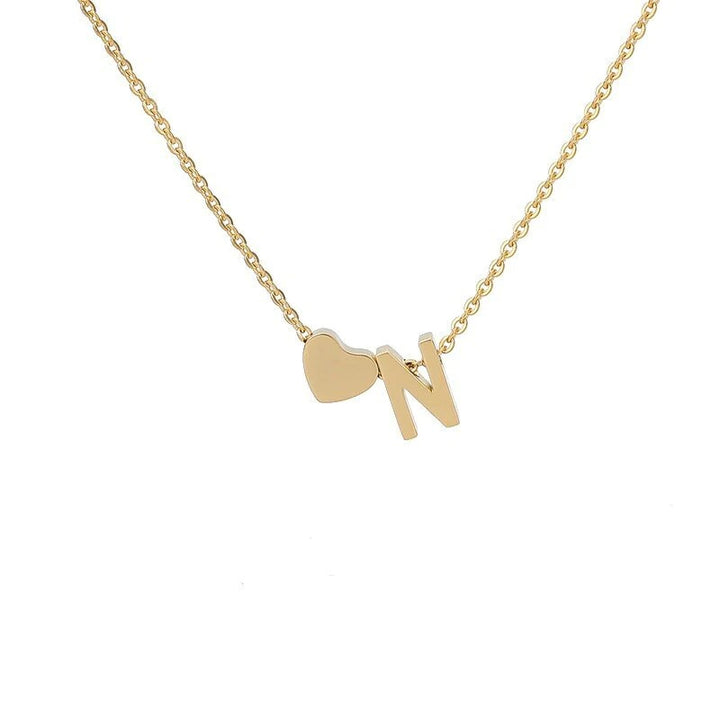 Heart & Initial Letter Choker (26 Letters Optional | Gold/Silver Dual Tone)
