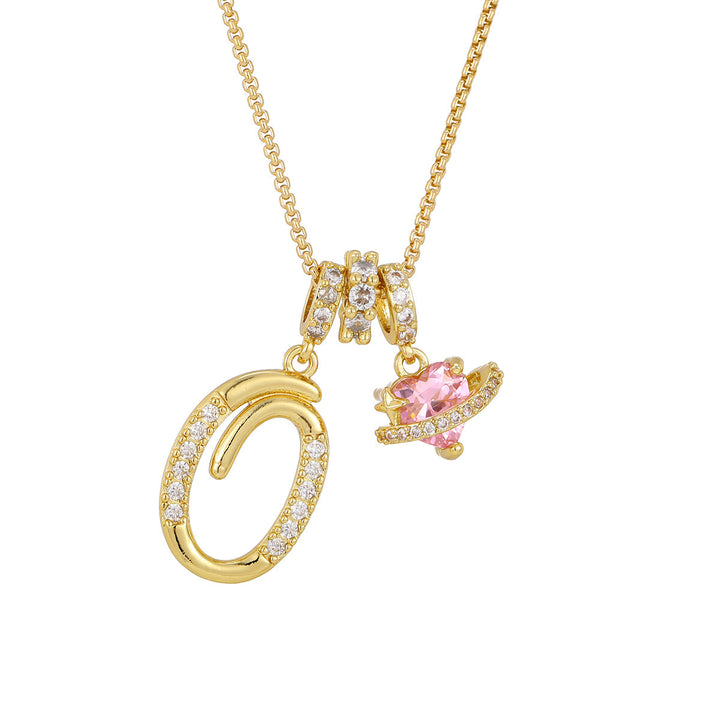 Dopamine 26 English Floral Letter Necklace - Girls' Light Luxury Niche High-End Jewelry