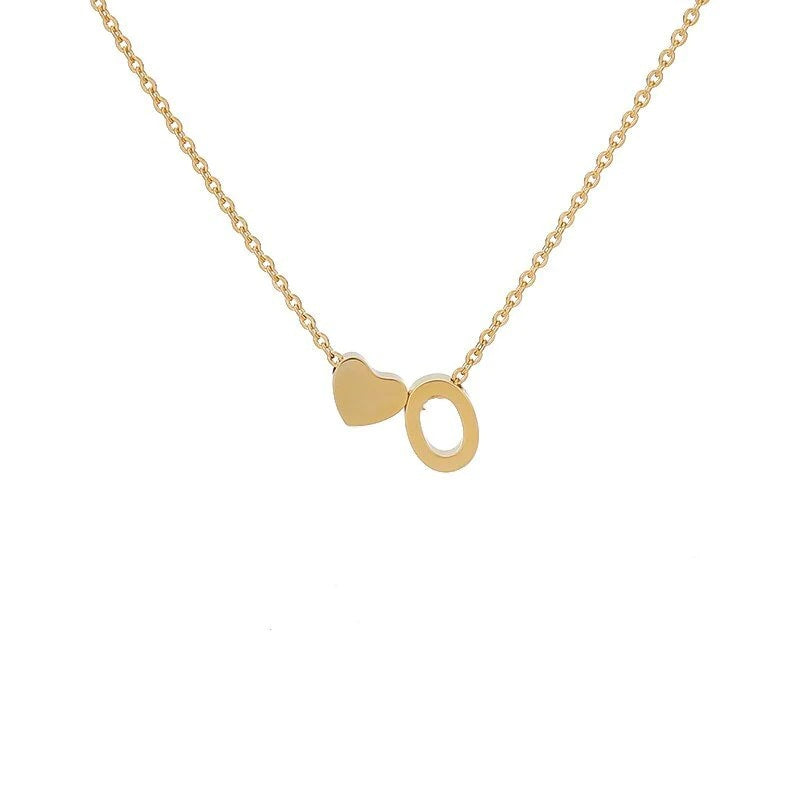 Heart & Initial Letter Choker (26 Letters Optional | Gold/Silver Dual Tone)