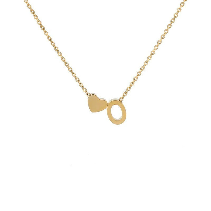 Heart & Initial Letter Choker (26 Letters Optional | Gold/Silver Dual Tone)