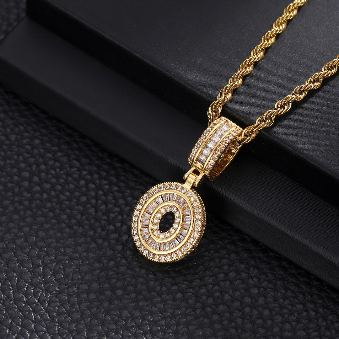 Full-Diamond Letter Cuban Link Necklace (26 Letters Optional | Gold/Silver Dual Tone)