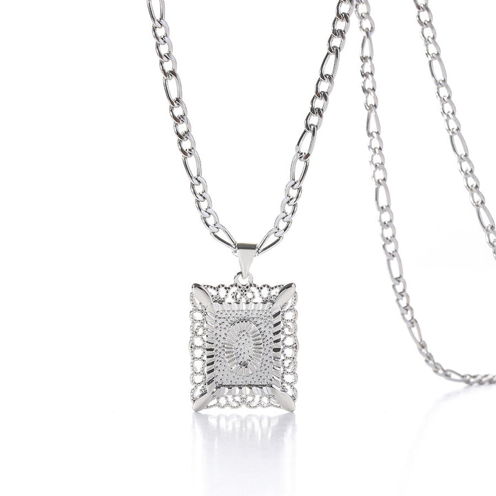 Square 14K Gold Alphabet Necklace