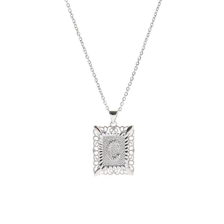 Square 14K Gold Alphabet Necklace