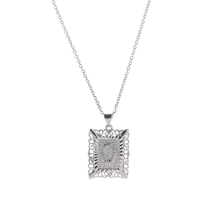 Square 14K Gold Alphabet Necklace