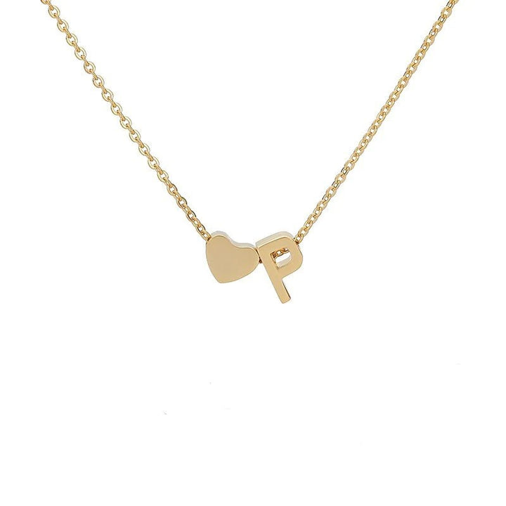 Heart & Initial Letter Choker (26 Letters Optional | Gold/Silver Dual Tone)