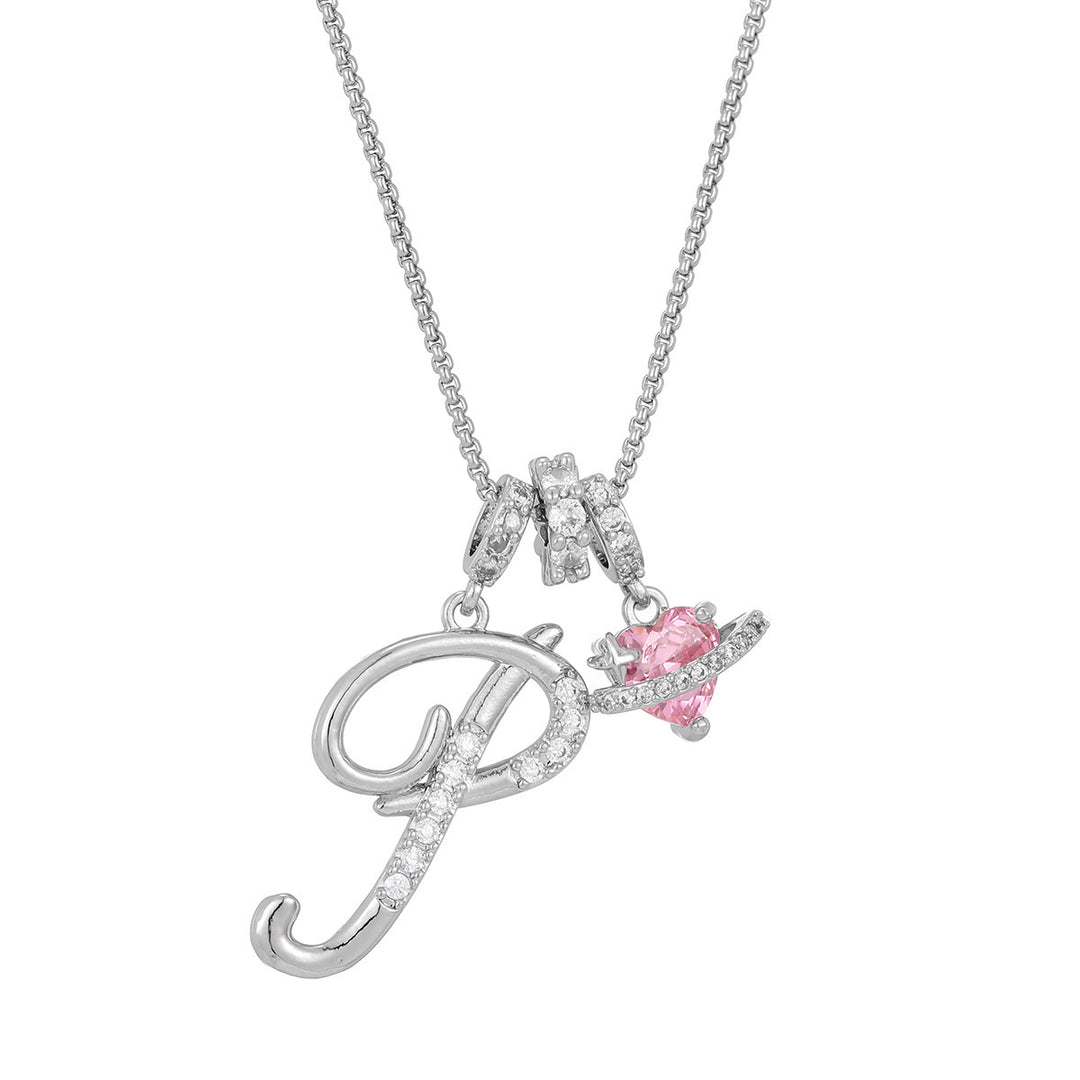 Dopamine 26 English Floral Letter Necklace - Girls' Light Luxury Niche High-End Jewelry