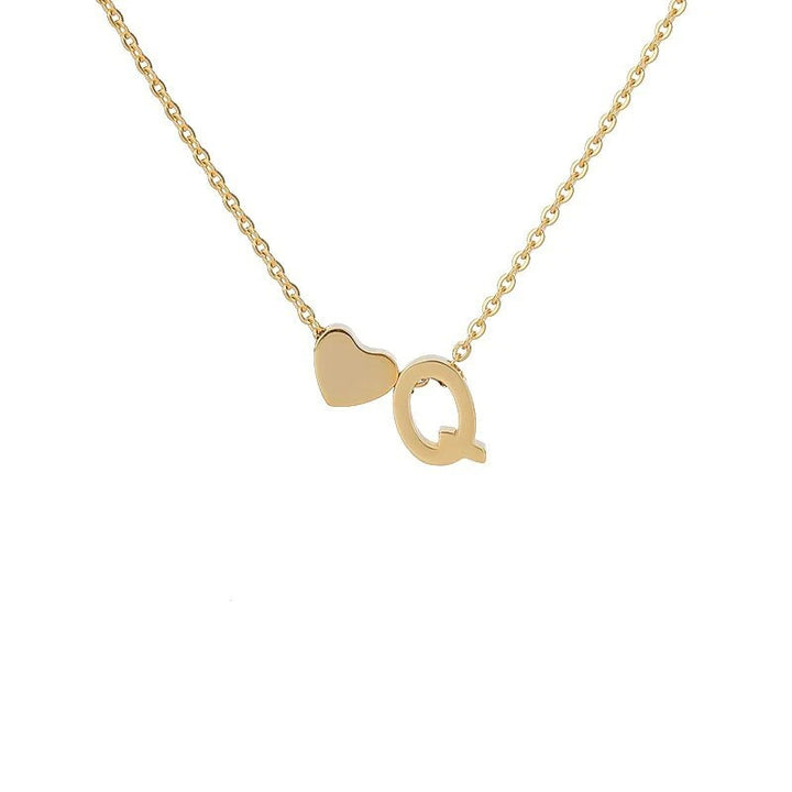 Heart & Initial Letter Choker (26 Letters Optional | Gold/Silver Dual Tone)