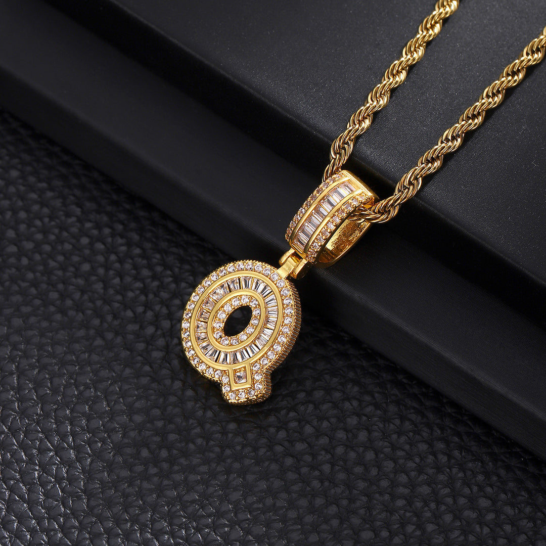 Full-Diamond Letter Cuban Link Necklace (26 Letters Optional | Gold/Silver Dual Tone)