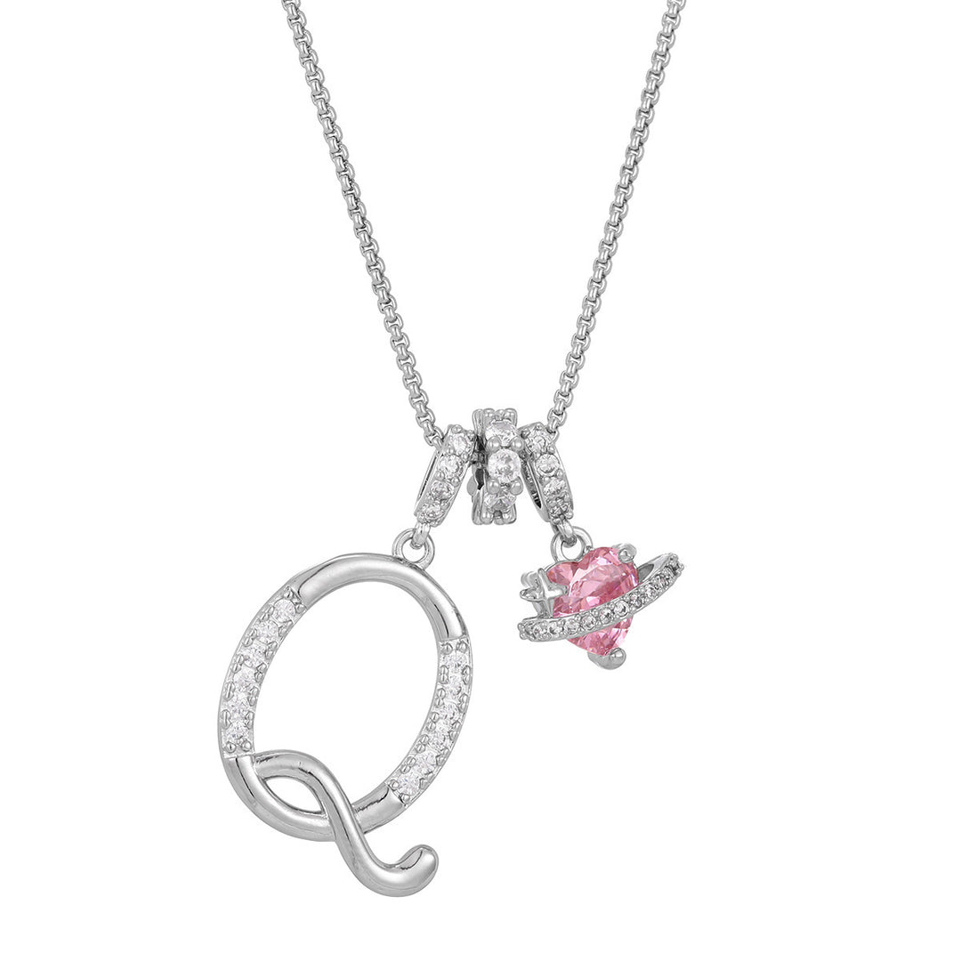 Dopamine 26 English Floral Letter Necklace - Girls' Light Luxury Niche High-End Jewelry