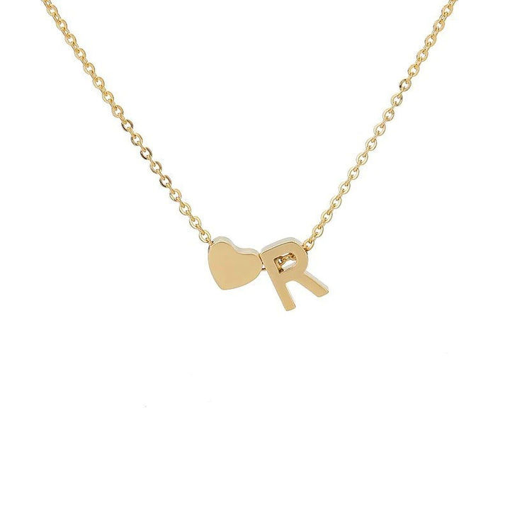 Heart & Initial Letter Choker (26 Letters Optional | Gold/Silver Dual Tone)
