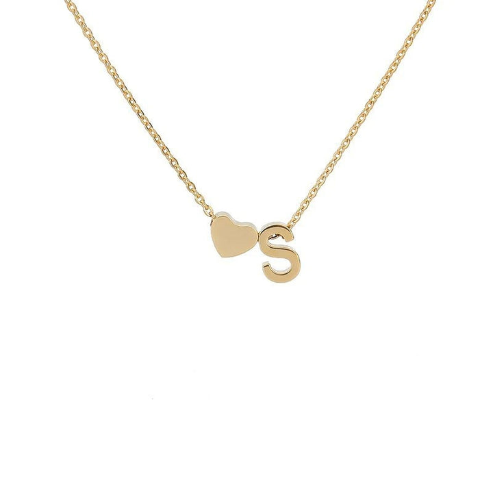 Heart & Initial Letter Choker (26 Letters Optional | Gold/Silver Dual Tone)