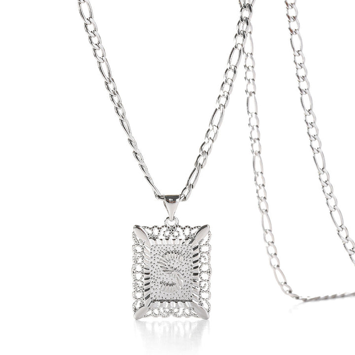 Square 14K Gold Alphabet Necklace
