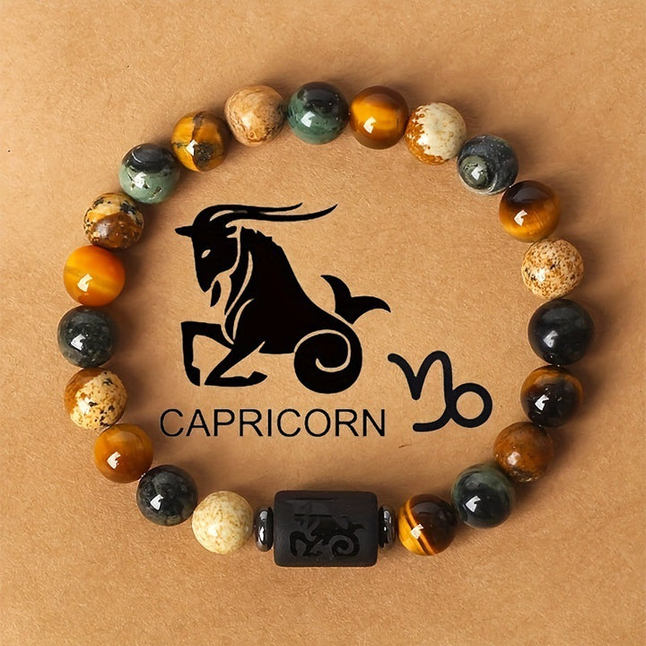 12 Constellations Obsidian Tiger Eye Stone Bracelet