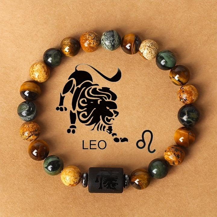 12 Constellations Obsidian Tiger Eye Stone Bracelet