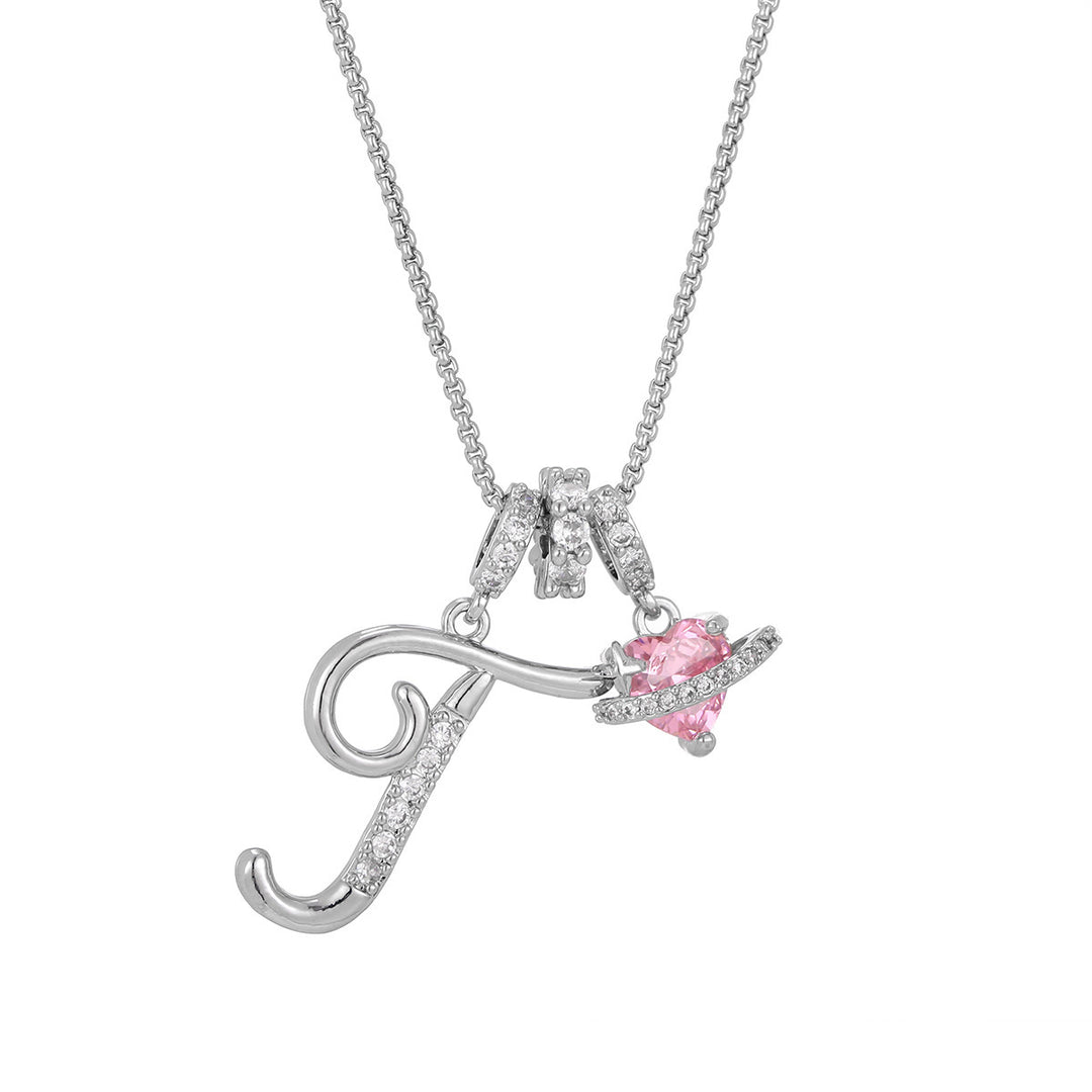 Dopamine 26 English Floral Letter Necklace - Girls' Light Luxury Niche High-End Jewelry