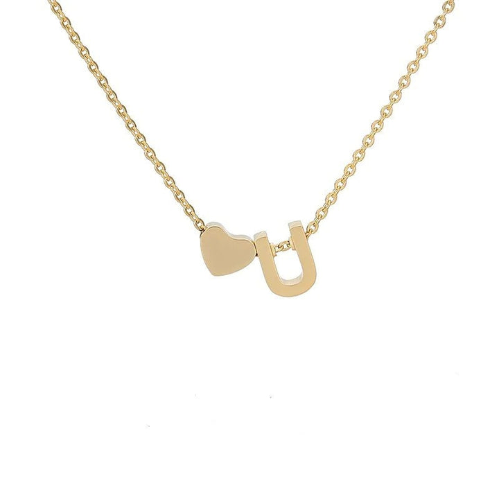 Heart & Initial Letter Choker (26 Letters Optional | Gold/Silver Dual Tone)