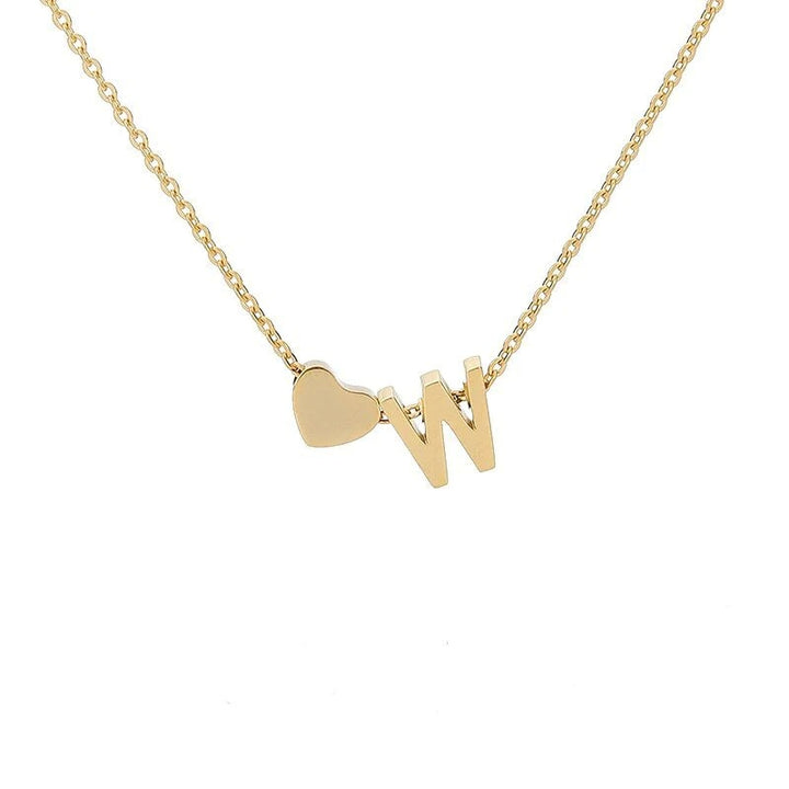Heart & Initial Letter Choker (26 Letters Optional | Gold/Silver Dual Tone)