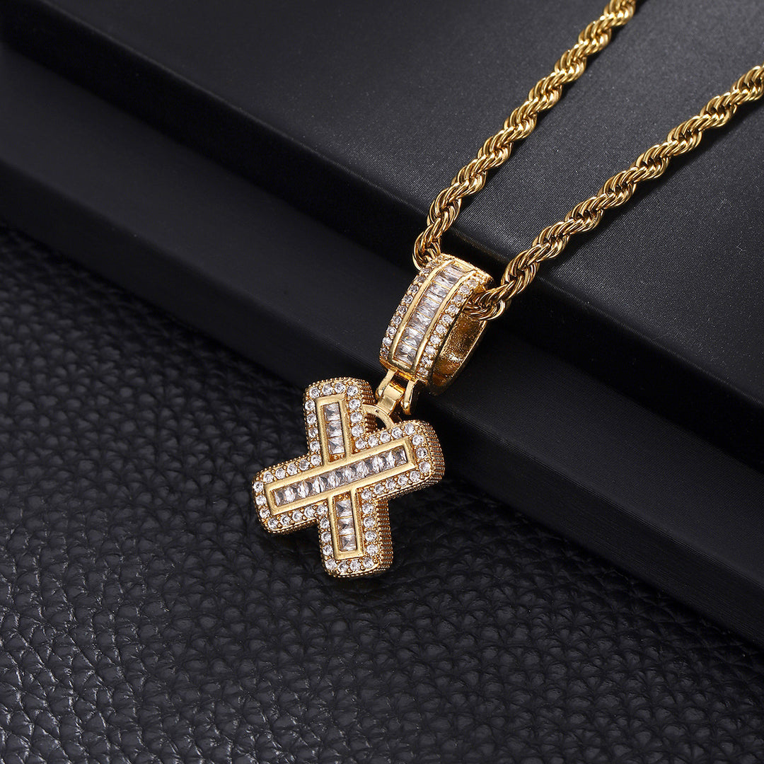Full-Diamond Letter Cuban Link Necklace (26 Letters Optional | Gold/Silver Dual Tone)