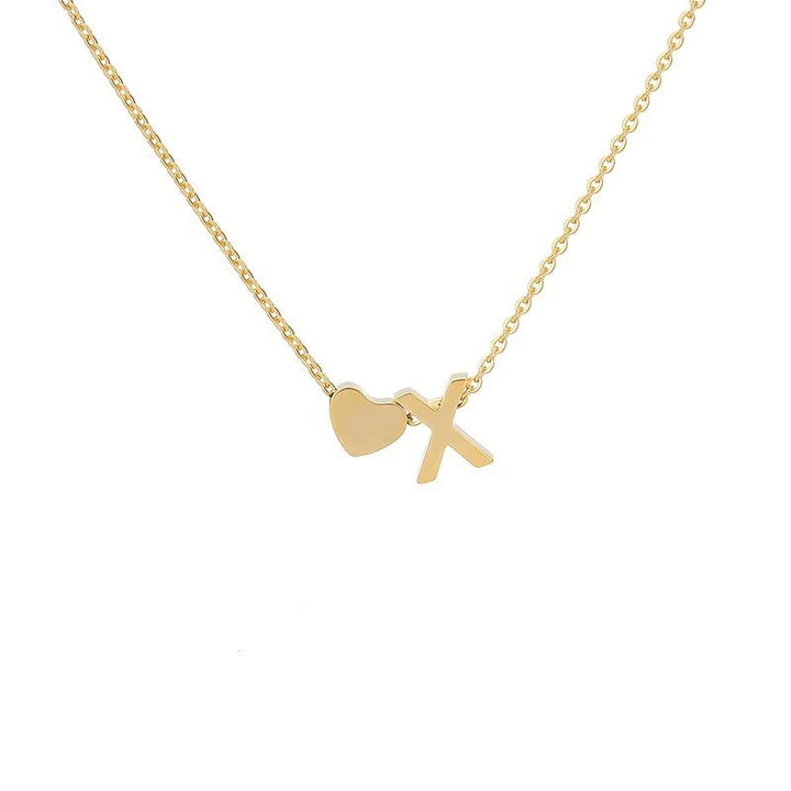Heart & Initial Letter Choker (26 Letters Optional | Gold/Silver Dual Tone)