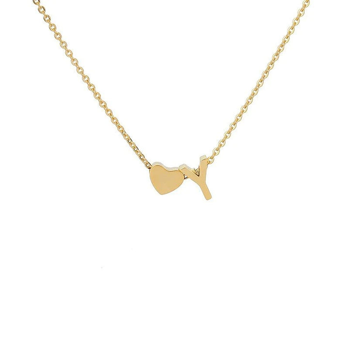 Heart & Initial Letter Choker (26 Letters Optional | Gold/Silver Dual Tone)