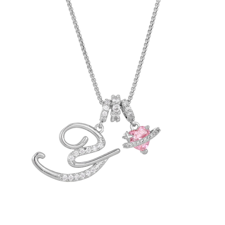 Dopamine 26 English Floral Letter Necklace - Girls' Light Luxury Niche High-End Jewelry