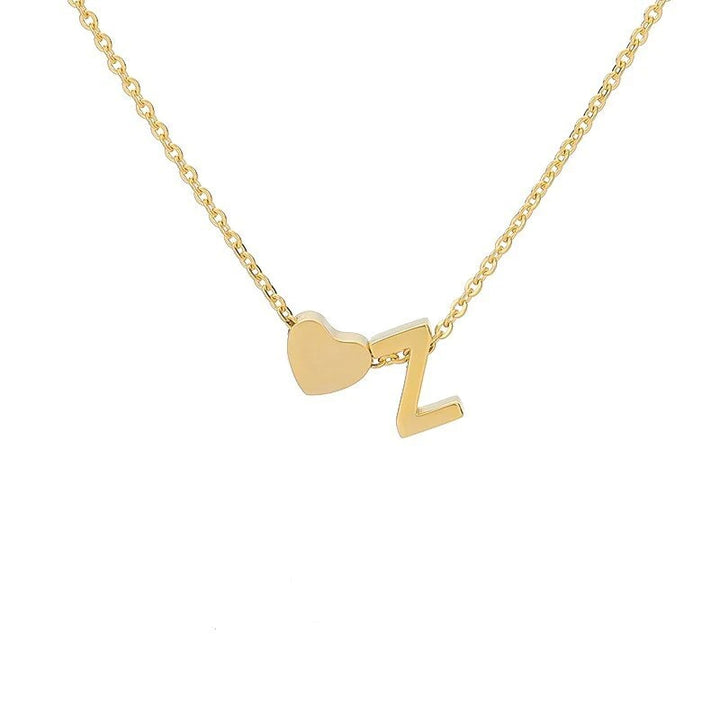 Heart & Initial Letter Choker (26 Letters Optional | Gold/Silver Dual Tone)