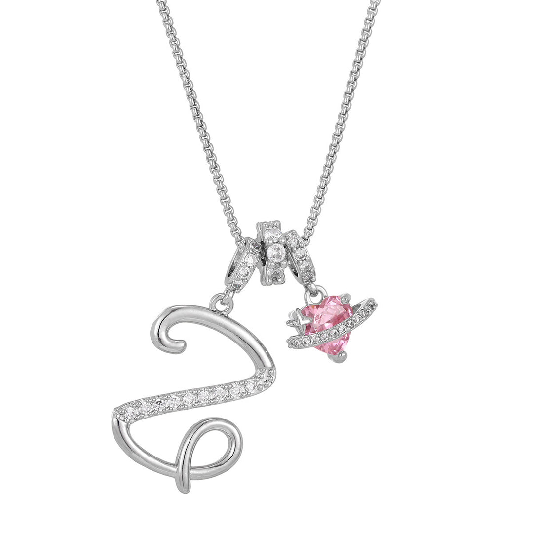 Dopamine 26 English Floral Letter Necklace - Girls' Light Luxury Niche High-End Jewelry