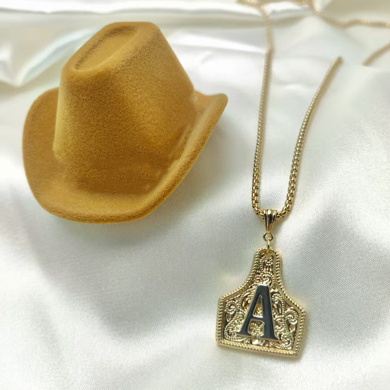 Unisex Gold-Plated Initial Letter Pendant Necklace