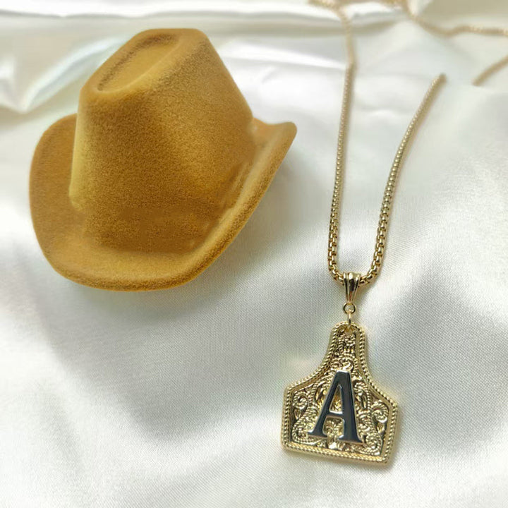 Unisex Gold-Plated Initial Letter Pendant Necklace