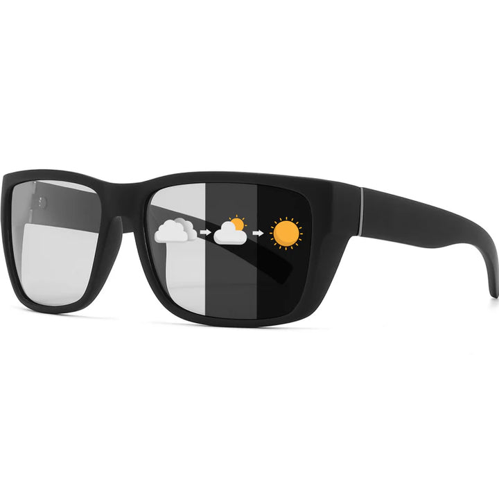 Wide Square Polarized Sunglasses, Multi-Coated Photochromic Outdoor Driving Shades