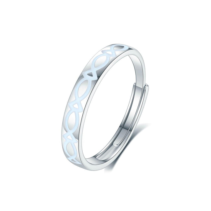 S925 Sterling Silver Cat Couple Glow-in-the-Dark Rings